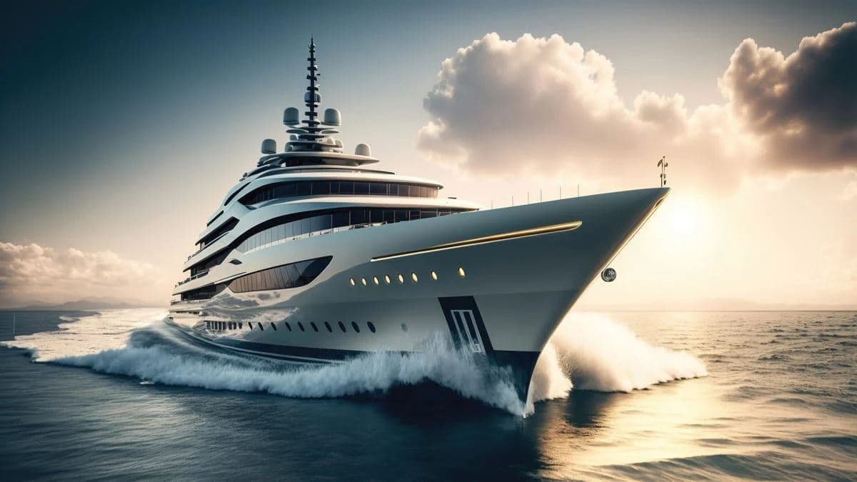 Flybridge yacht